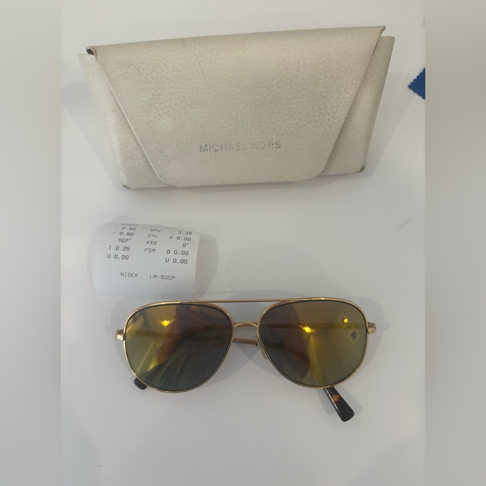Michael Kors Gold Aviator PRESCRIPTION Sunglasses